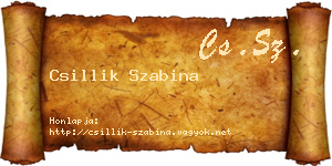 Csillik Szabina névjegykártya